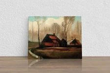 Vincent van Gogh "Farmhouses Among Trees" Canvas Print Wall Art Home Decor