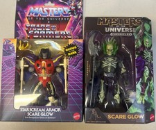 2 NEW Masters of the Universe Origins Transformers Starscream Armor Scare Glow