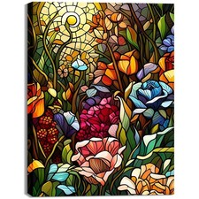 Flower Paint by Numbers Kit for Adults Beginner, Stained Glass Flowers Paint ...