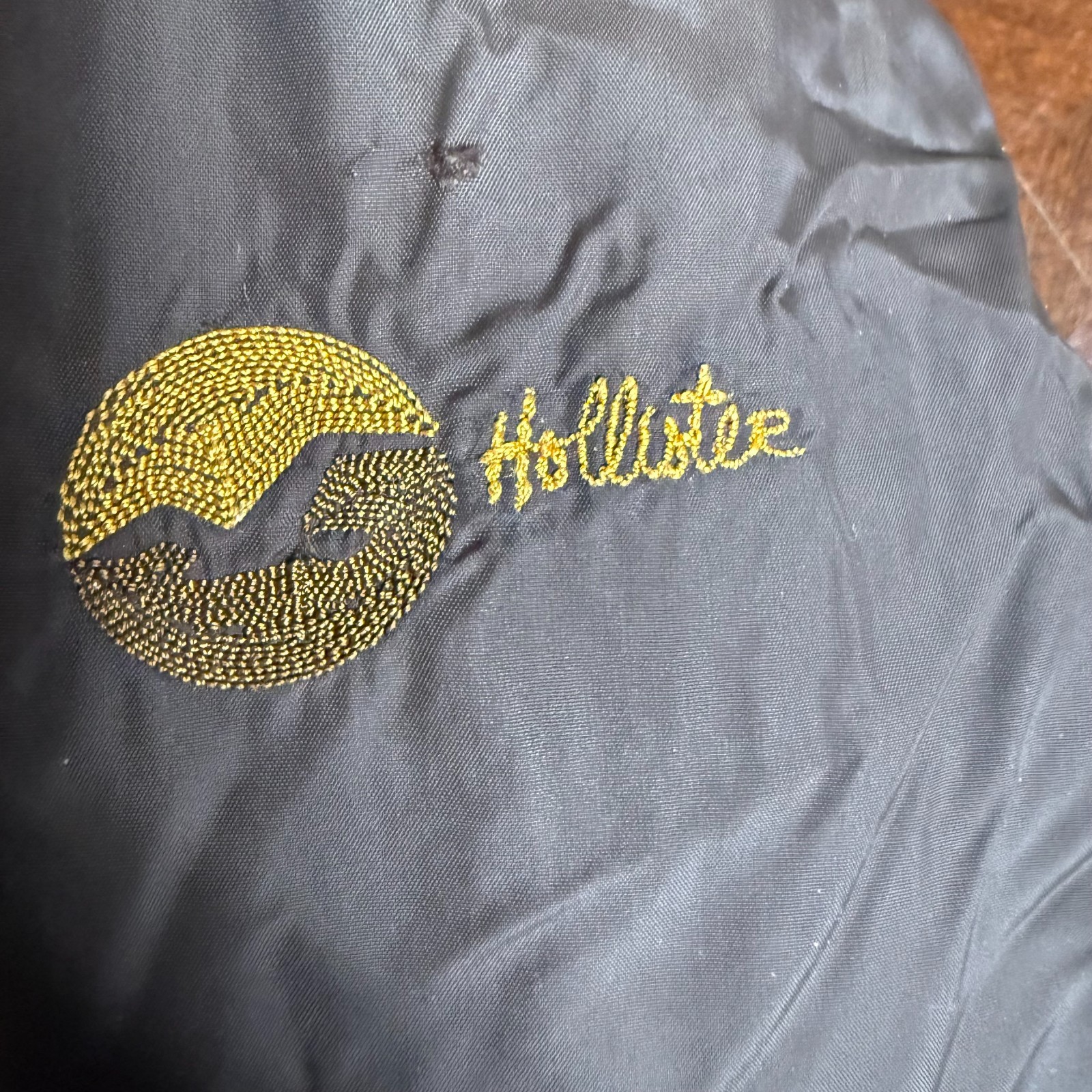 Vintage Y2K Hollister Down Puffer Jacket Womens Medium Faux Fur Hood Preppy Rare image 4