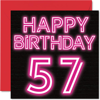 Lustige Geburtstagskarte Zum 57. Geburtstag FüR MäNner Und Frauen, Neonleuchtend