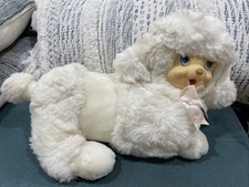 VTG Dan Dee Surprise Plush Rubber Face White Poodle NO PUPPIES 1980s