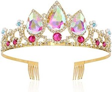 Girls Rapunzel Crown, Princess Tiara Headband, Multicolored Crowns for Birthday