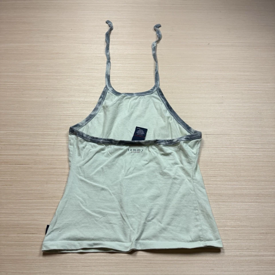 Tommy Hilfiger Jeans Vintage Y2K Tank Top Halter Mediano Club Raver Babydoll Cami Foto 2 de 4