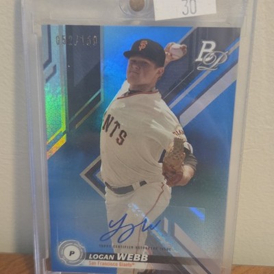 2019 Topps Bowman Platinum Logan Webb #TOP-30 Auto /150 San Francisco Giants