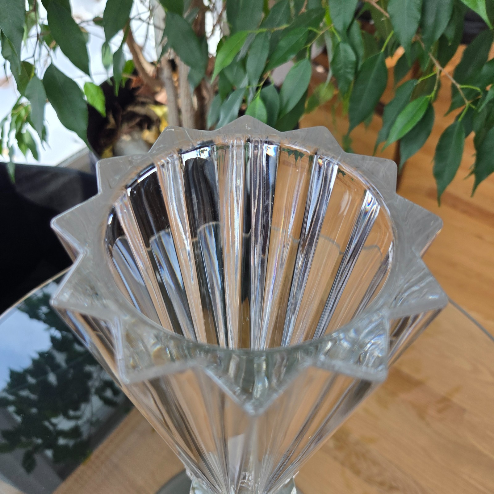 Luxury Crystal Vase Rosenthal Blossom Classic Germany 10" Contemporary Clear EUC