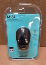 Logitech M187 Wireless Mini Mouse Ultra Portable USB Receiver Compact Black