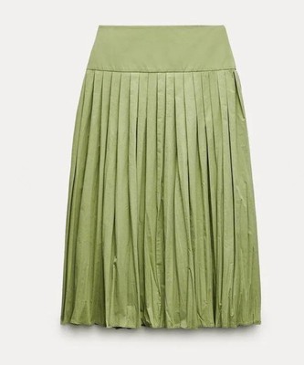 スカート ZARA ZW COLLECTION RUFFLED SKIRT Olive green | 0148/042/515 ZW COLLECTION RUFFLED SKIRT - Olive green | ZARA United States