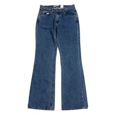Vintage Gap Flare Jeans Womens 12 Long Blue Denim High Rise Made in USA 2001