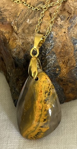 Bumblebee Jasper Pendant Hand Made In Australia by me the Seller/Artist - Picture 4 of 8