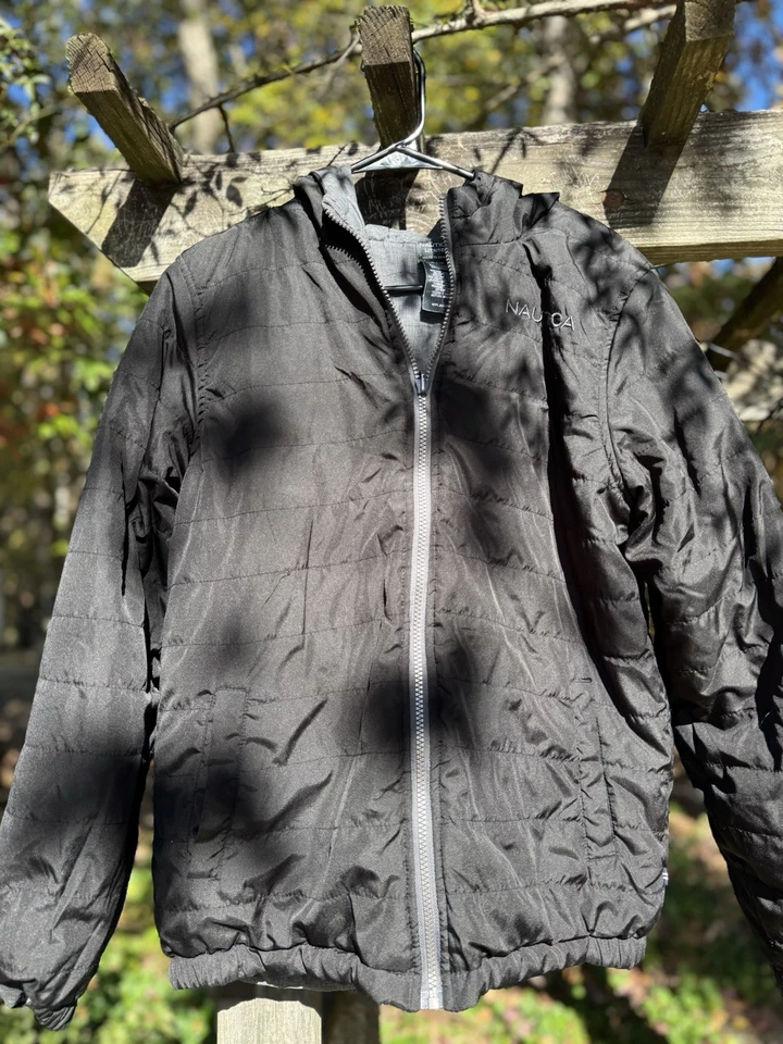 Chaqueta acolchada ligera para niños Nautica talla L 14/16 negra/gris Foto 2 de 4