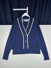 VERONICA BEARD Trisa Cashmere Cardigan Sweater - Navy Blue - XS
