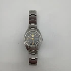 Vintage Seiko 5 Automatic Watch Womens Silver Tone Day Date 4206-0420 Black Dial