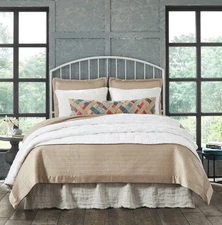 AMITY HOME CHRISTELLE KING QUILT SET OYSTER BEIGE HOLIDAYS MATELASSE