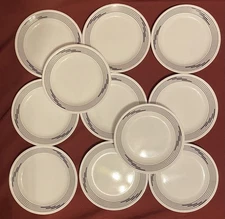 Set of 11 Corelle Optic Black 7.25” Bread/Dessert Plates