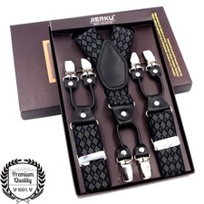 Mens Suspenders Fashion Formal Wedding Braces High Quality Clip Elastic Trouser