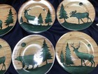 8 SAKURA DAVID CARTER BROWN LOG CABIN salad plates 🦌🐃🦌 EXCELLENT! 🐃🦌🐃 — photo 3