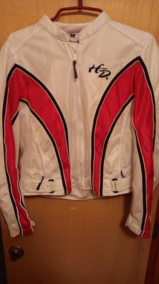 Harley Davidson White/Pink Womens Motorcycle Jacket Full Zip Size M