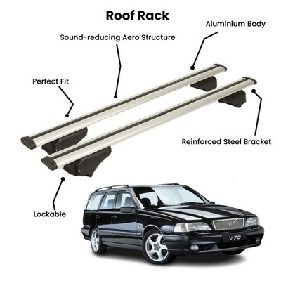Pcs Silver Cross Bars for VOLVO V70 SW 1997-2000