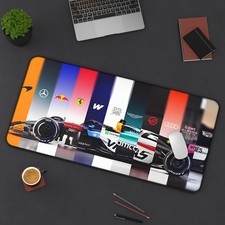 Formula One Stripes Racing Car Desk Mat  F1 Track Mousepad
