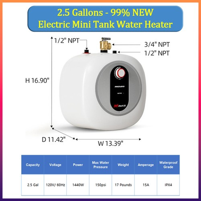 #ad Electric Mini Tank Water Heater 2.5 Gallon Under Sink Water Heater Instant Hot $79.99