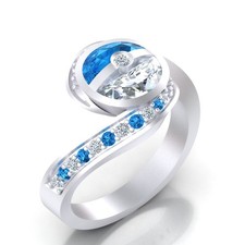 Pokemon Ring Diamond Anniversary Gift Aqua Pokeball Trending Game 925 Silver