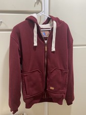 Unisex Heavy Sherpa Fleece Lined Zip Hoodie Sweater Jacket Women L/XL Men S/M