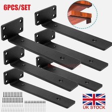 6 pcs Floating Shelf Brackets for Concealed Wood Shelves - Premium Heavy Duty
