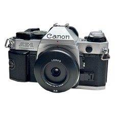Canon AE-1 Program 35mm SLR Film Camera w/ Loreo Lens in Cap
