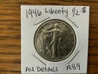 1946Walking Liberty Half Dollar high grade AU details A89
