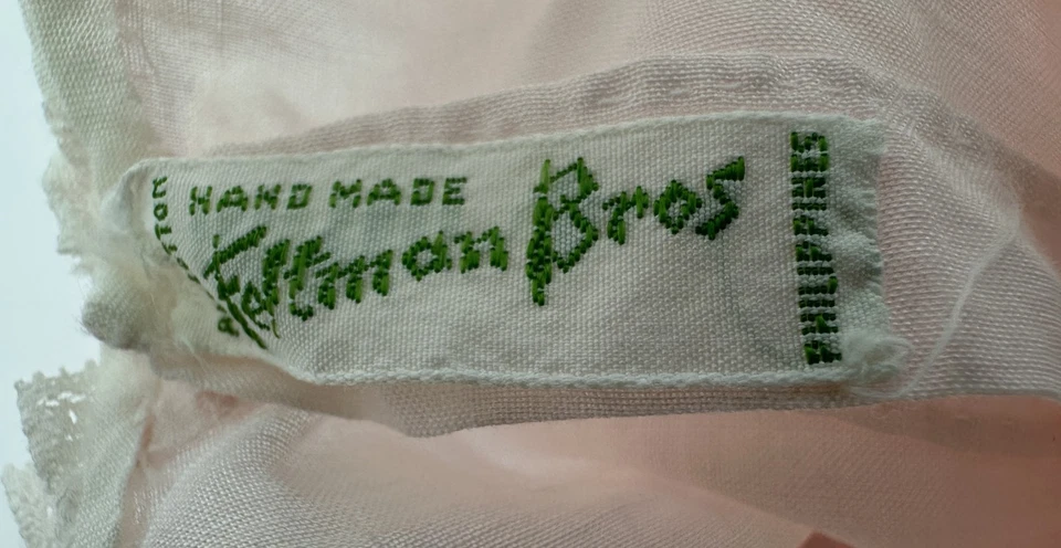 Vestido rosa vintage de los hermanos Feltman para niñas pequeñas Filipinas 100 % algodón Foto 4 de 4