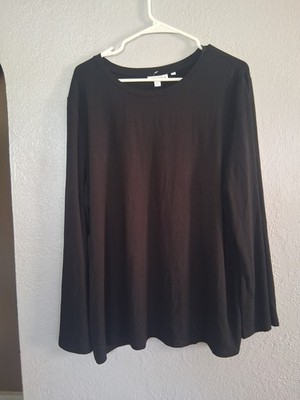 Chico's NWT Touch Of Cool Flair Sleeve Black Knit Top 4/XXL