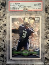 Russell Wilson 2012 Topps Passing #165 PSA 10 Rookie card. rookie card picture