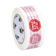 White Stop Sign Printed Packing Tape 2.83 Inch x 110 Yards 2 Mil 6 Rolls