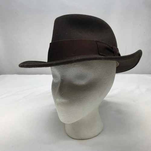 Stetson Gurnee Brown Wool Felt Fedora Hat Crushable Water Repellent Medium USA