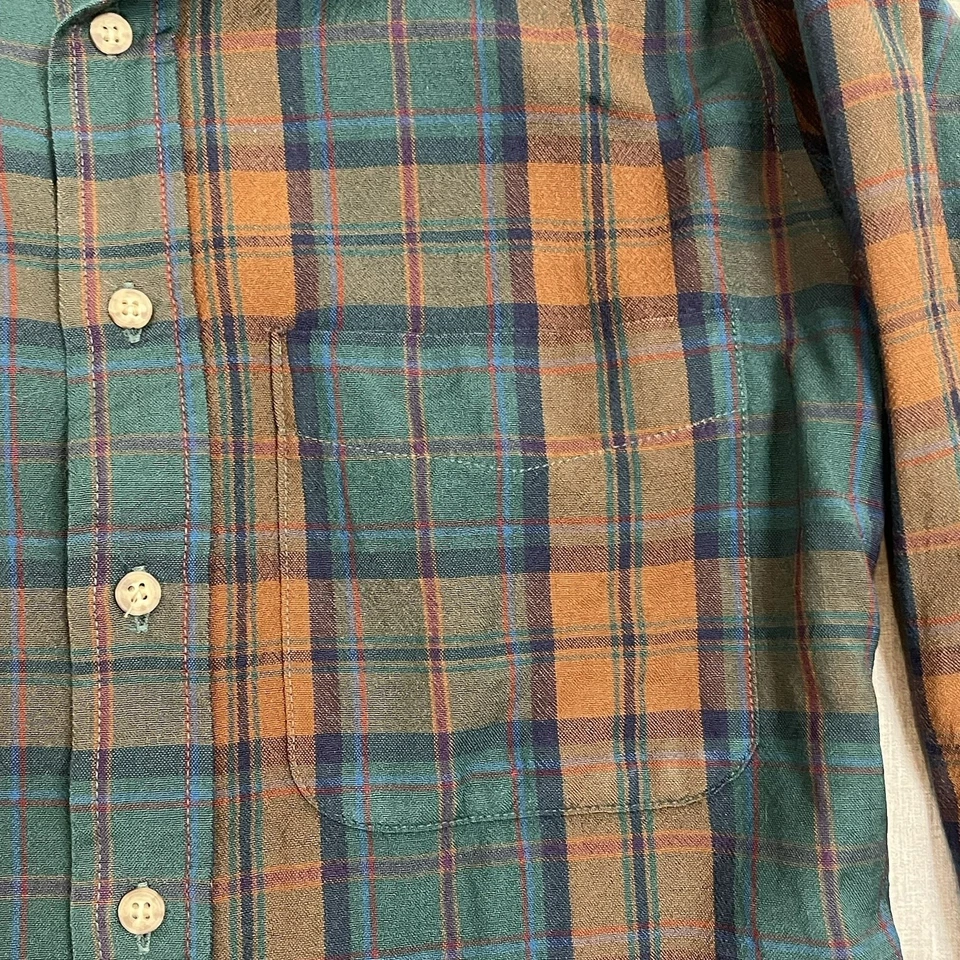Vintage Pendleton Shirt Men's Small Green/Orange/Brown Plaid Wool Button Up - Image 4 of 4