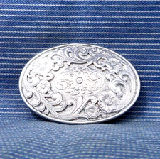 Western Floral Scroll Belt Buckle Filigree Cowboy Cowgirl Vintage 90s .CPA442