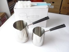 SET OF TWO MILK/SYRUP /SAUCE HEATING PANS 600ml & 350ml new