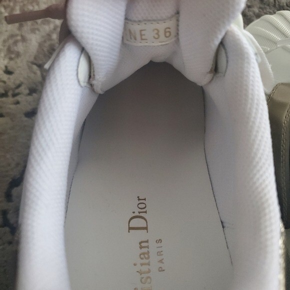 Dior-ID White Calfskin And Gold-Tone Laminate Low Top Dior-ID White Calfskin And Gold-Tone Laminate Low Top