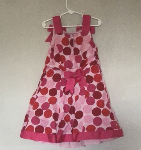 BONNIE JEAN Special Occasion Pink Polka Dot Bow Dress ( Size 5 ) - Picture 3 of 4