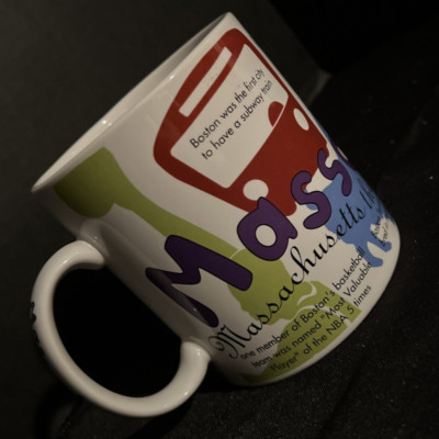 States Of Bean Starbucks Massachusetts Coffee Cup Mug By Jan Belson 1997
