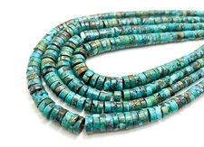 Natural Genuine Turquoise Polished Heishi Rondelle Gemstone Beads PGS362A