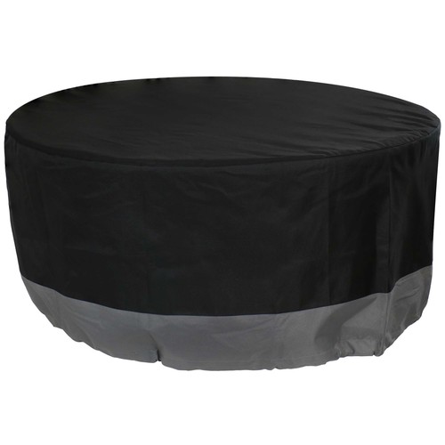 30 in 2-Tone Polyester Round Outdoor Fire Pit Cover - Gray/Black by Sunnydaze