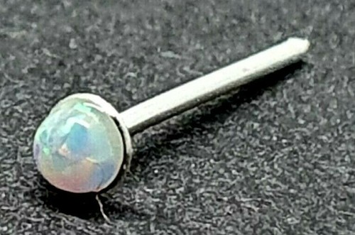 Pietra di Luna Naso Borchia Gemma Cristallo 22g (0,6mm) Argento 925 Dritto L ... - Foto 11 di 13