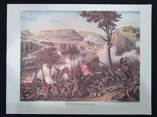 1979 Kurz and Allison Civil War Print - Battle of Missionary Ridge