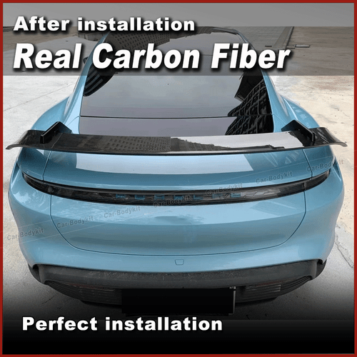 Fit For Porsche Taycan Base 4S 2019-25 REAL CARBON Rear Trunk Spoiler Boot Wing - Picture 3 of 12