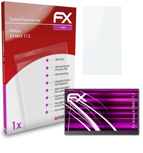 atFoliX Película Vidrio para Arzopa A1 MAX 17,3 9H Armadura protectora - 第 1/4 張圖片