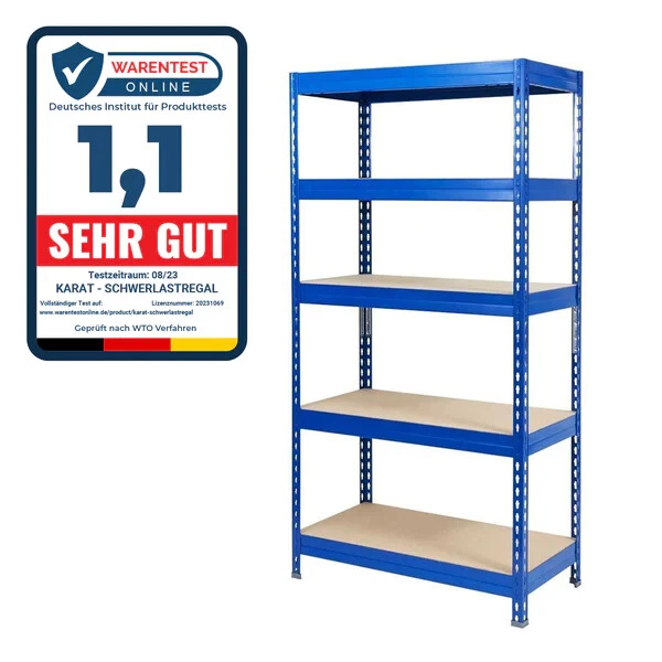 Schwerlastregal und Werkstattregal | Steckregal Kellerregal Lagerregal | Blau