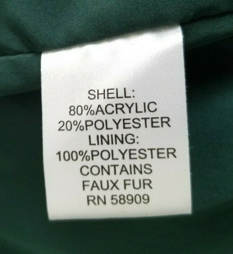 GB Girls Jacket Modern Luxe Green Shaggy Faux Fur Collarless Crop Lined 3 Sizes - Picture 7 of 11