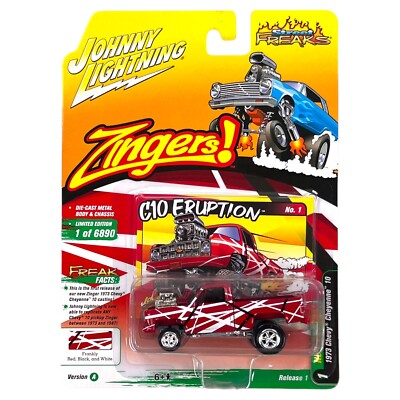 Johnny Lightning - Street Freaks - 1973 Chevrolet Cheyenne 10 Step Side, red